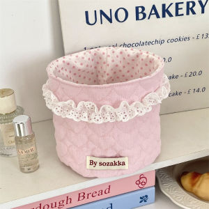 Quivlox Large Capacity Fabric Storage Basket Round Tidy Bin Desktop Organizer for Toys Snacks Sundries Bekas Kain