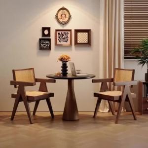 xpkQ Solid Wood Dining Chairs Durable Sturdy Dinning Rooms Furniture Comfortable Stable Wooden Armchairs Walnut Household Restaurant 7M5T2