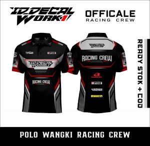 Jersey Racing Crew Kerah Polo racing berkualitas kaos balap Idwork Bahan Premium Milano Super