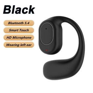 Ear Clip Bluetooth Headset With Breathing Light Single Bone Conduction Bluetooth Earphones Wireless Headphones Touch Control With Mic Noise Cancelling Sports wireless bluetooth ear pads for gaming