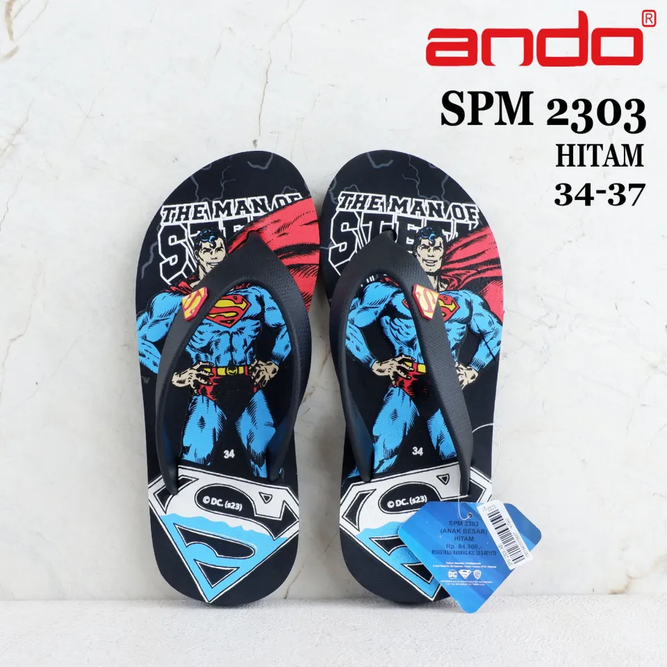 Sandal ANDO anak karakter BATMAN SUPERMAN SPIDERMAN size 28-37