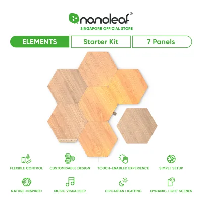 Nanoleaf Elements Wood Look Smarter Kit (7 Panels)