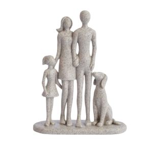 SIRENXI Một gia đình ba người Tượng Cô Gái và Chó Sáng tạo Cặp đôi Tượng chó để bàn Độc đáo Dễ thương Đồ trang trí phong cách Bắc Âu Sử dụng trên máy tính để bàn
