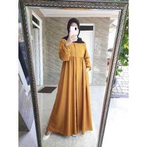 Dress Basic Babydoll Ity Crepe | Gamis Kondangan Ity Crepe Babydoll Size S M L | Gamis Wanita Daily Basic Polos Seri 1