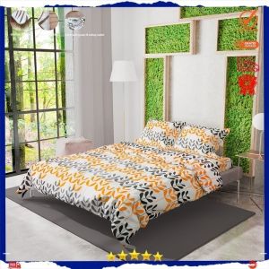 Sprei katun motif flower leaf aesthetic anti geser king size. LP