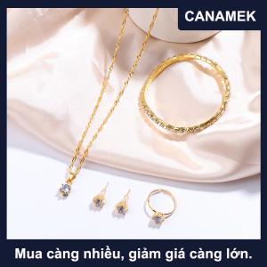 【CANAMEK】 Phụ nữ sang trọng vòng Vòng cổ bông tai rhinestone vòng đeo tay nữ Phụ nữ giản dị trang sức Set