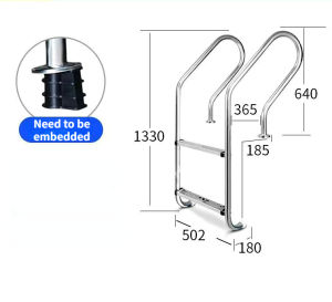 sale Stainless Steel Swimming Pool Step Ladder with Built-in P Shaped Grab Rail 2/3/4/5-step