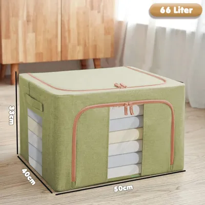 AVELINE Lipat Storage Box 24L/66L Tahan Lembab Kotak Penyimpanan Serbaguna Organizer Kotak Mainan Perlengkapan Rumah Double Zipper