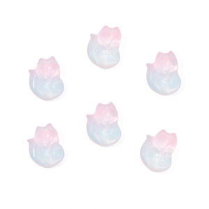 10 Hạt Thủy Tinh Séc Hình Con Cáo 18X14Mm Hạt Nhiều Màu Trong Suốt Để Tự Làm Vòng Tay Bông Tai Phụ Kiện Làm Trang Sức