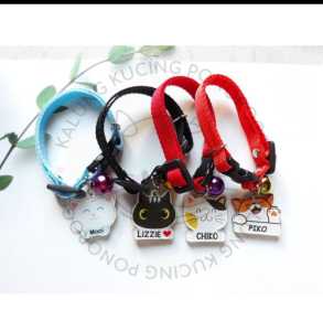 Kalung kucing custom Nama dan lonceng hewan lain lain Custom
