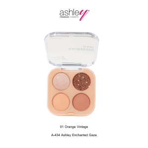 Ashley Eyeshadow Enchanted Gaze อายแชว์โด 4 เฉดสี มีทั้งเนื้อแมตต์ ชิมเมอร์ และกลิตเตอร์ (A-434)
