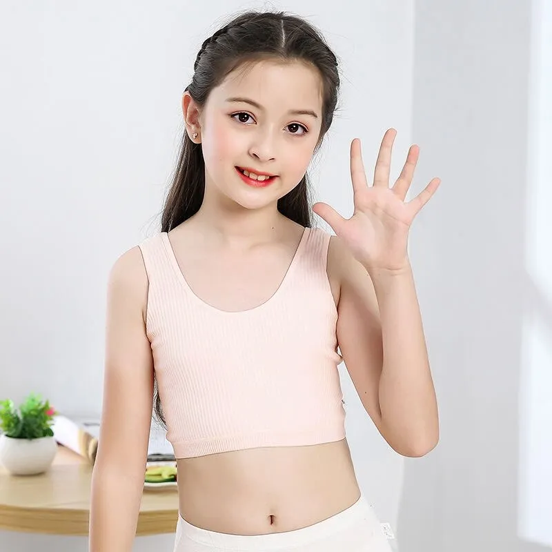 Cheap 4pcs Children's girl bra Cotton Teenage Underwear summer Kids topic