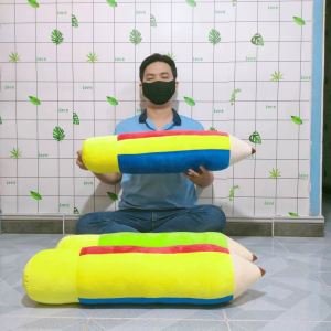 Gổi nằm ngủ hình bút chì cầu vồng gối ôm bút chì ngũ sắc vải nhung mịn 100% gòn mềm nhiều màu mẫu mới