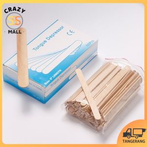 100pcs Wooden Tongue Depressor Spatel Lidah Kayu Multifungsi untuk Waxing Masker Wajah Kerajinan Ice Cream Stick Alat Medis