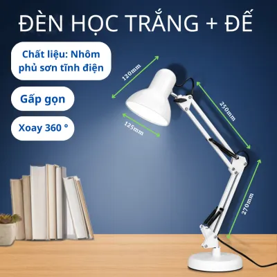 Đèn học để Bàn chống cận bảo vệ mắt gập gọn xoay 360 độ tùy ý khung kim loại chắc chắn chưa bao gồm bóng đèn