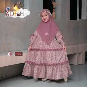 Gamis Anak Set Hijab Usia 4 sampai 6 tahun Setelan Anak Perempuan Set Jilbab