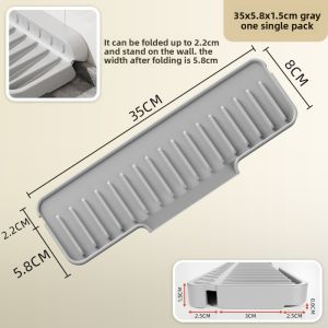 FLYING Silicone Sink Drain Pad Slope Narrow Edge Sink Water Absorbent Tray High Quality Anti-slip Countertop Drain Pad Kitchen
