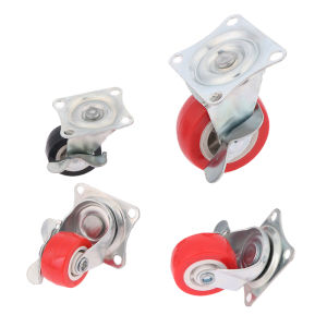BJ🔩🔧🔗 4pcs 1 1.25 1.5 2 PVC đồ nội thất bánh xe mặc kháng câm phổ nặng xe đẩy bánh xe 360 độ xoay Castor