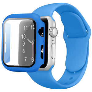 Tempered Glass+Case+Strap Watch Band 49mm 41mm 45mm 44mm 40mm 38mm 42mm Screen Protectors For Apple Watch Series Soft Sport Strap