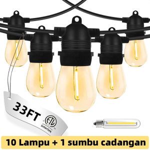 15 Meter 16 Lampu Kabel Sdh Lampu Outdoor E27 Led Tahan Air Lampu Komplit Lampu Hias Cafe Lampu Cafe Gantung
