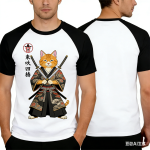 [Local Stock] VCC Funny Ninja Cat Pattern 3D Print Mens T-shirts Street Hip Hop Harajuku Pullover Casual O-neck Loose Tops Summer Fashion Man Tee