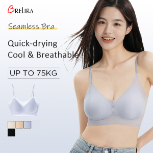 【SINGABRALETTE】Quality Top Tier 🌟Ice Silk Bra Ultra-Thin Seamless Cooling Bra Wireless Support Full Cup Breathable Women Lingerie Non-Marking Underwear