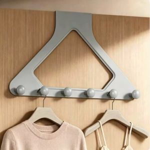 FELIZ Heavy-Duty Plastic Over-the-Door Hook Triangular Shape No Drill Design Multi-Hook Hanging Rack Heavy-Duty Side Wall Mount Hanger Rack Closet Storage
