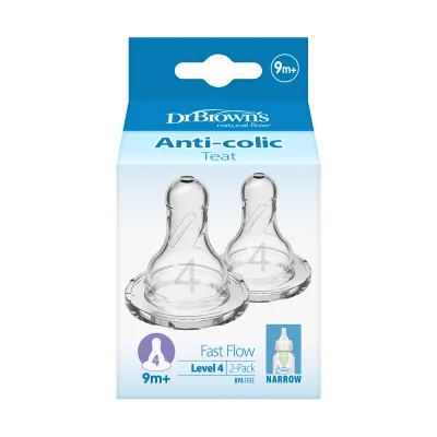 Dr. Brown’s™ Narrow Baby Bottle Silicone Nipple/Teat 2-Pack