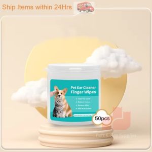 Hypoallergenic Pet Otic Cleanser Finger Wipes Treatment for Infections Itching Removes Ear Wax Odor