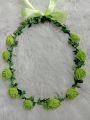 Bando Flower Crown  full bunga spon mawar pita besar. 
