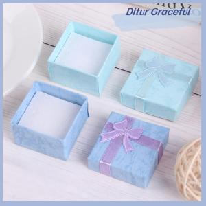 Ditur กล่องจัดระเบียบเครื่องประดับ10ชิ้น เซ็ตกล่องของขวัญกล่องบรรจุภัณฑ์กระดาษแหวนสร้อยคอต่างหู