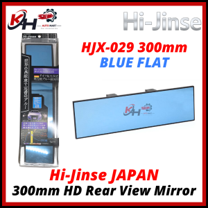 HI-Jinse Japan 300mm Wide Angle HD Car Rear View Room Mirror Flat & Convex White/Blue Lens Anti-Glare | Universal Cermin Kereta