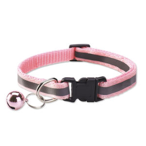 ปลอกคอแมว ปลอกคอสุนัข ปลอกคอสัตว์เลี้ยง  รุ่นสะท้อนแสง/มีลายดอกไม้ ปรับได้ พร้อมระฆัง การป้องกันสัตว์เลี้ยงไม่ให้หายไป