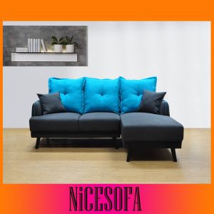 Nabucco S062 Modern L Shape [Water Resistance Fabric or Casa Leather][Delivery in West Malaysia Only][Free 2pcs Sofa Pillow]