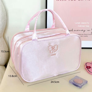 Makeup Bag Travel Bag Portable Toiletries bag Beg kosmetik skincare organizer 化妆包 Large Capacity Bow