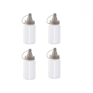 4Pcs/Set Portable Mini Sauce Seasoning Box Dispenser Transparent Spices Bottle with Lid Salt Spice Jar Sauce Squeeze Bottle