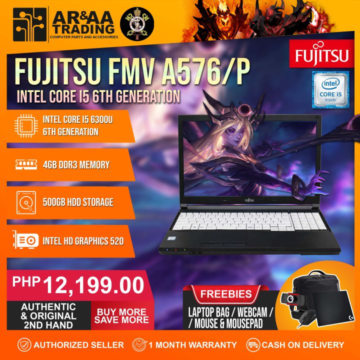 #769 富士通 Lifebook A576/P i5-6200U 8GB Fujitsu A576 Intel core i5 6th gen, 8gb memory, 256gb SSD LCD