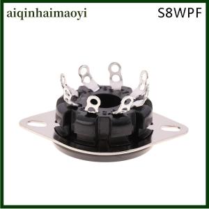 aiqinhaimaoyi 1Pc 8Pin Bakelite Tube Socket Base S8WPF Bakelite Gilded For KT88 6550 6SN7 EL34 Vacuum Tube Amplifier