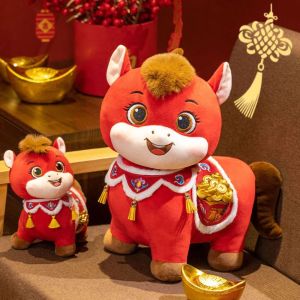 DEEPWHISPER PP Cotton Horse Mascot Stuffed Animal Soft Chinese Style Plush Horse Plush Doll Creative Comfortable Chinese Stuffed Horse Doll Chinese New Year Gift