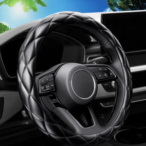 Soft Microfiber Leather Steering Wheel Cover Universal 38cm Fit Vehicles Sedans SUVs Vans Trucks