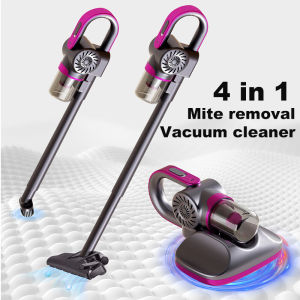 11000Pa Handheld Cordless Vacuum Cleaner 4 in 1 Mite Removal with UVC Sterilization Hurricane Suction 8000 Times/Min Beating Large Capacity Battery 260ml Dust Cup for Car and Home Use.