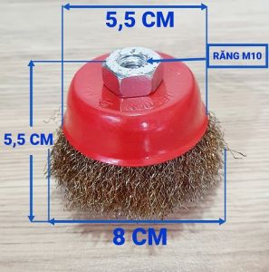 Chén Cước Đuôi Liên Kết Chết Bù Lon Răng M10 Sợi Cước Kim Loại 03mm Đường Kính 8cm Đánh Gỉ Vặn Trực Tiếp Máy Mài Góc