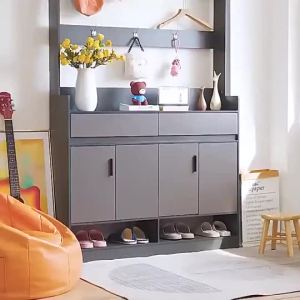 [Cozy ]Shoe Cabinet Home Doorway Indoor Entryway Cabinet Entry Storage Cabinet Storage Cabinet With Hanging Clothes Racks