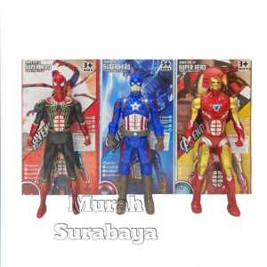 Mainan Superheroes Bercerita Dongeng JJ 13 Mainan Anak Laki-laki Robot Avengers Captain Amerika Spiderman Dan Iron Man Ada Suara Musik Dan Bisa Belajar Matematika Murah kemasan Kardus Bisa Buat Kado