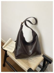 Large Capacity Tote Bag Women Soft Leather Vintage Shoulder Bag Versatile Casual Office Work Handbag