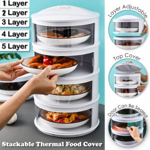 Ready stock Food Cover (1/2/3/4/5 Layers) Premium Stackable Food Cover Tudung Saji Thermal Food Cover Dining Table Leftovers Storage Household Winter Cover Dish Artifact Food Thick Thermal Insulation tudung saji moden bertingkat tingkat viral