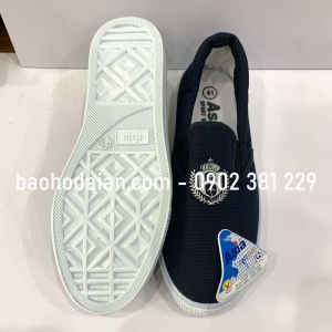 Giày bata vải dạng xỏ màu xanh đen Asia cho nhà máy công nhân