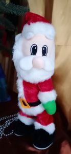 Christmas Singing Plush Wiggle Hip Santa Claus Electric Toy (English Song)