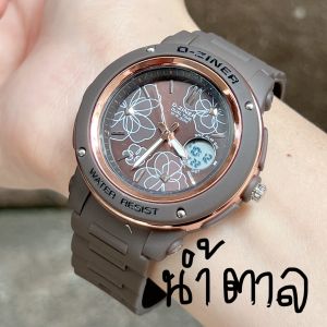 Watchtime นาฬิกาข้อมือแฟชั่น D-zinner แบรนด์แท้ กันน้ำได้ หน้าปัดขนาด 43 มม. มีสองระบบ กันน้ำ จับเวลา วันที่ สายยาง สวมใส่สบาย