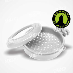 SEMPATI Cepuk Wadah Pakan Kroto Burung Murai Cepuk Kroto Tutup Anti Tumpah Sempati Tempat Ulat Jangkrik  Ekstra Fooding CKRSM